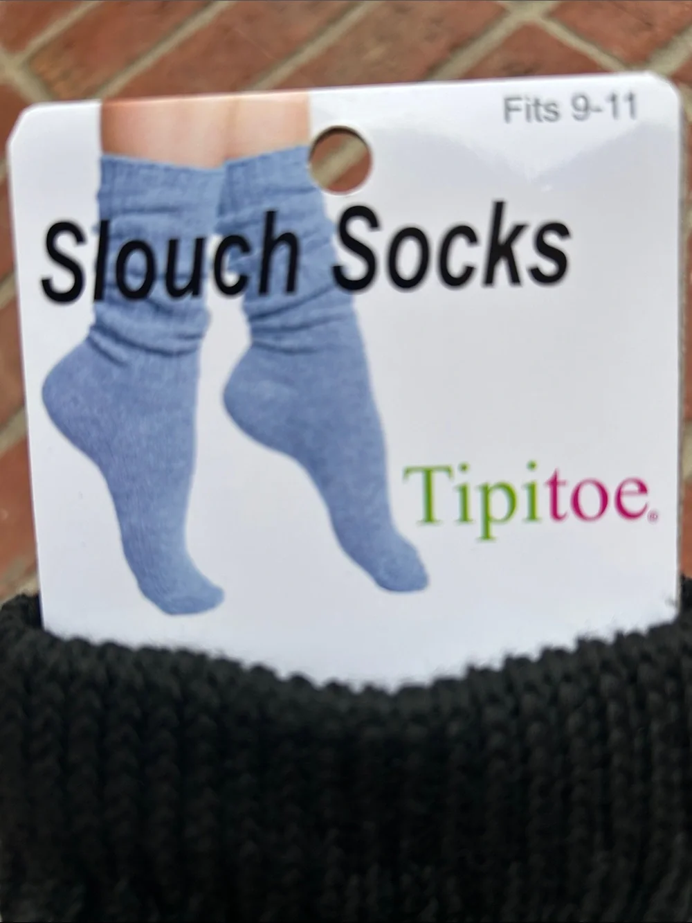 TIPITOE Black Chunky Rib Knit Stretch Ladies Scrunch Slouch Socks